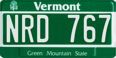 VT license plate NRD767