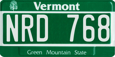 VT license plate NRD768