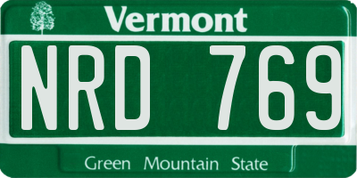 VT license plate NRD769