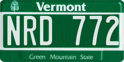 VT license plate NRD772