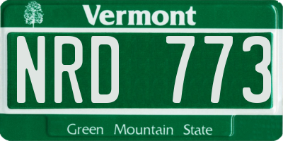 VT license plate NRD773