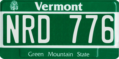 VT license plate NRD776