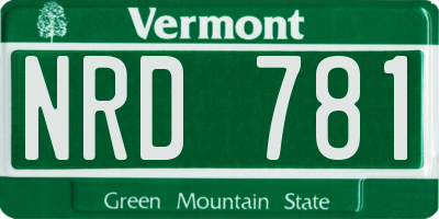 VT license plate NRD781