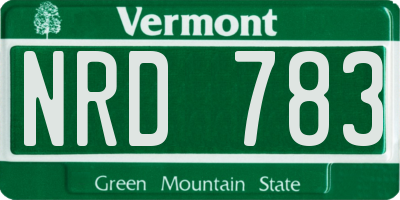 VT license plate NRD783