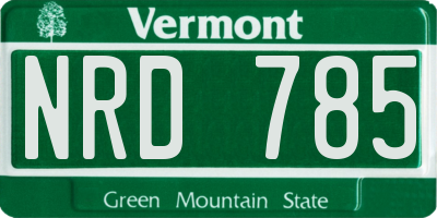 VT license plate NRD785