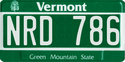 VT license plate NRD786
