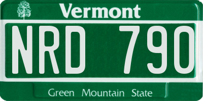 VT license plate NRD790