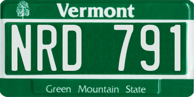 VT license plate NRD791