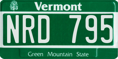 VT license plate NRD795