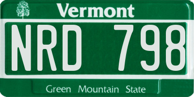 VT license plate NRD798