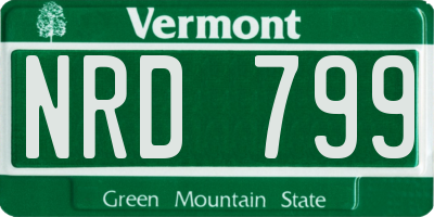 VT license plate NRD799