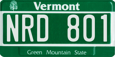 VT license plate NRD801