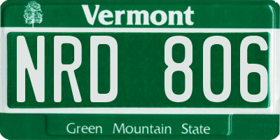 VT license plate NRD806