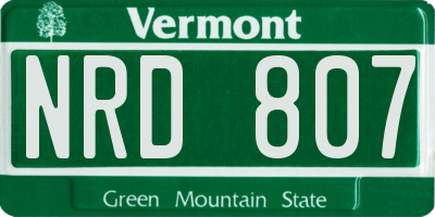 VT license plate NRD807