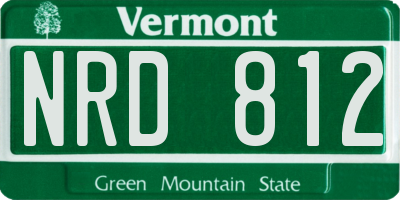 VT license plate NRD812