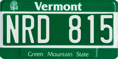 VT license plate NRD815