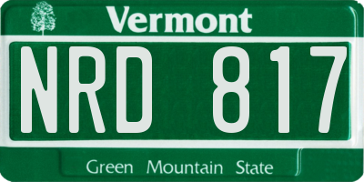 VT license plate NRD817