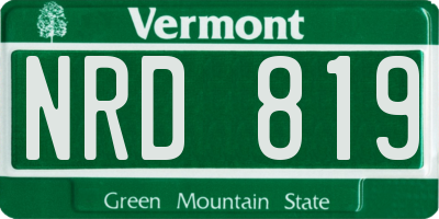 VT license plate NRD819