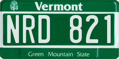 VT license plate NRD821