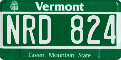 VT license plate NRD824