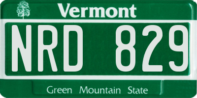 VT license plate NRD829