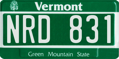 VT license plate NRD831