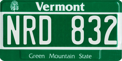 VT license plate NRD832