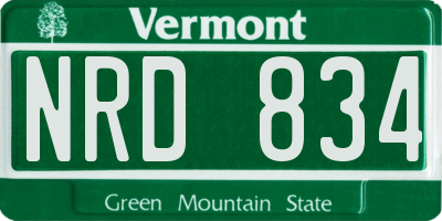 VT license plate NRD834