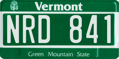VT license plate NRD841