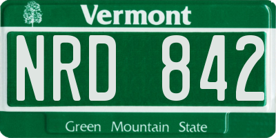 VT license plate NRD842