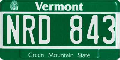 VT license plate NRD843