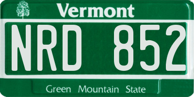 VT license plate NRD852