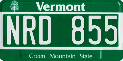VT license plate NRD855