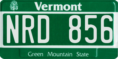 VT license plate NRD856