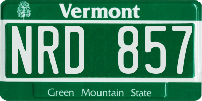 VT license plate NRD857