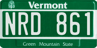 VT license plate NRD861