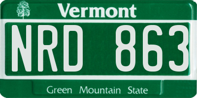 VT license plate NRD863
