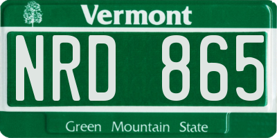 VT license plate NRD865