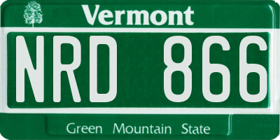 VT license plate NRD866