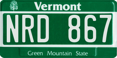 VT license plate NRD867