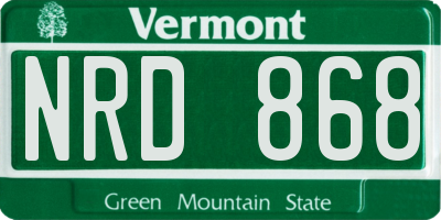 VT license plate NRD868