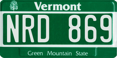VT license plate NRD869
