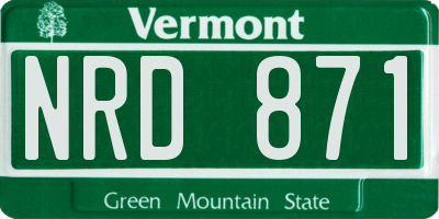VT license plate NRD871