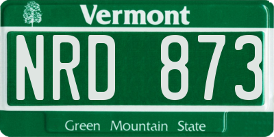 VT license plate NRD873