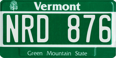 VT license plate NRD876