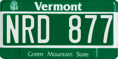 VT license plate NRD877