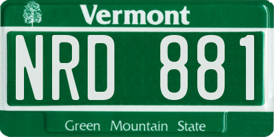 VT license plate NRD881