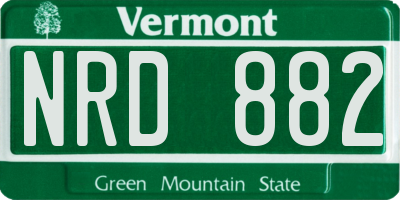 VT license plate NRD882