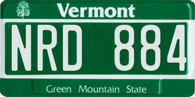 VT license plate NRD884