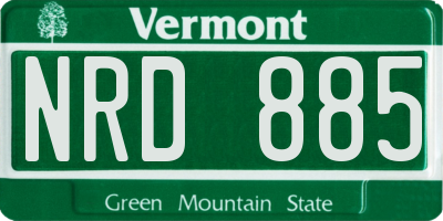 VT license plate NRD885